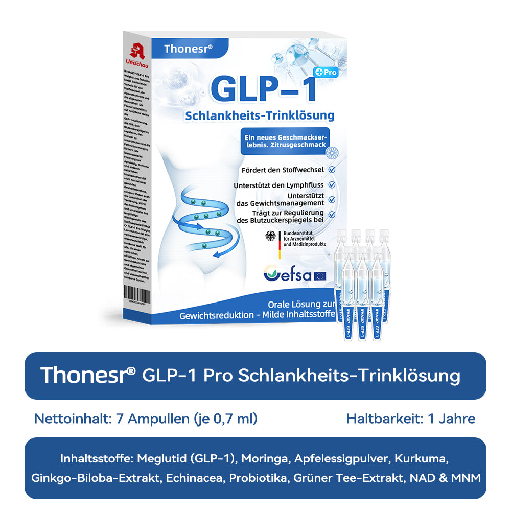 Thonesr® GLP-1 Pro Schlankheits-Trinklösung 7 Tage sichtbare Wirkung, keine Nebenwirkungen, geeignet für alle Altersgruppen 🌹